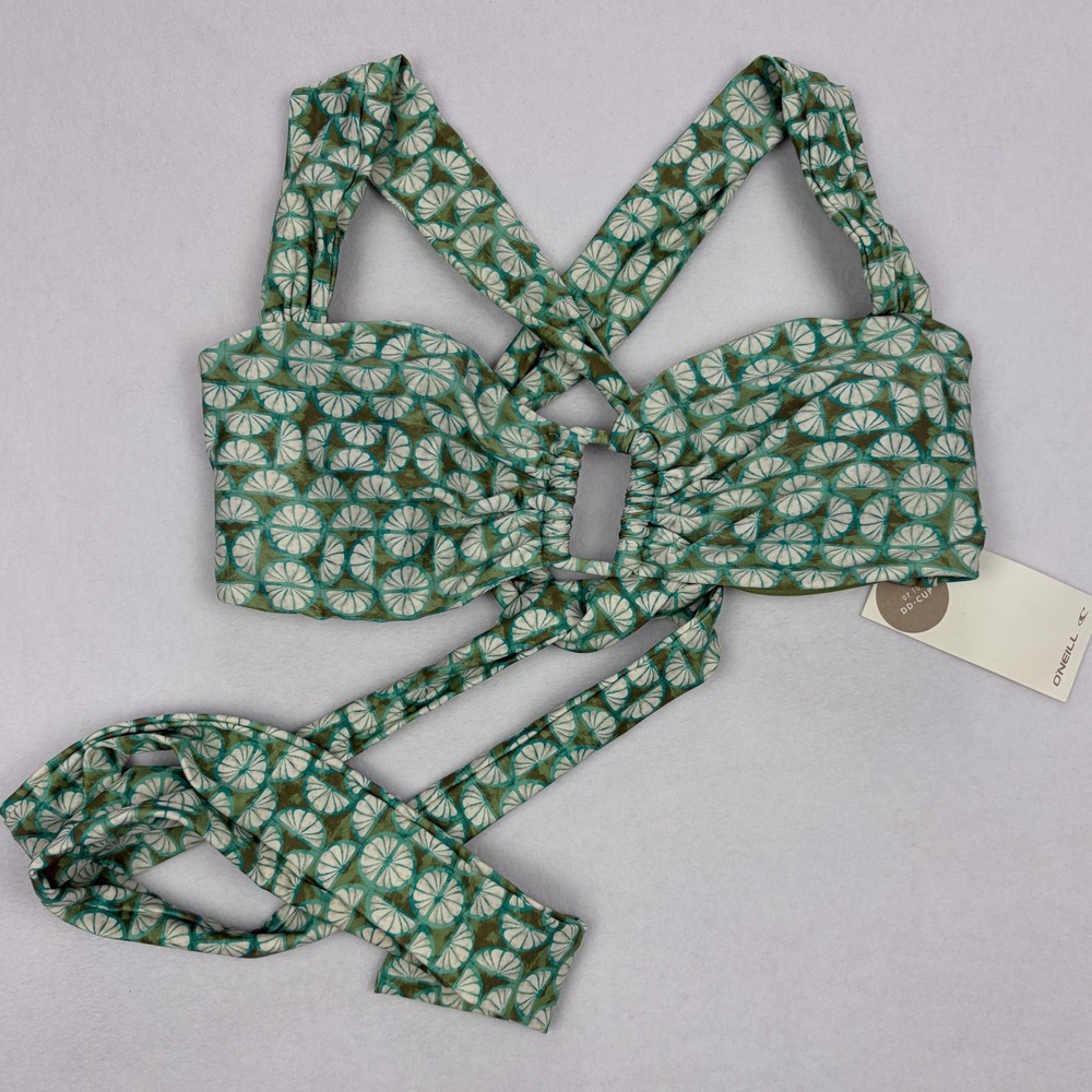 ONeill Womens Green Abstract Shell Burleigh Wrap Bikini Set XL DD-Cup - Picture 3 of 10